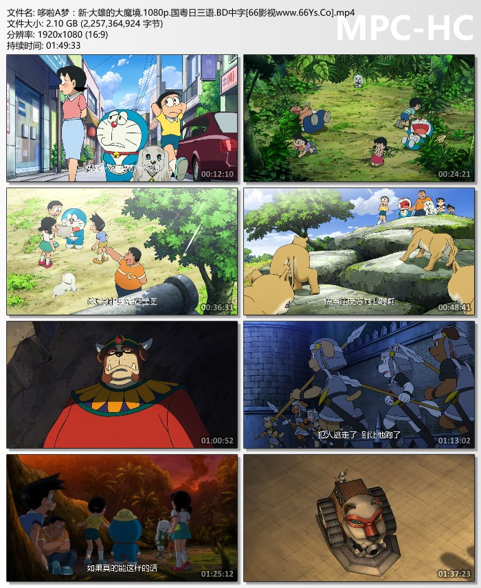 2014年日本7.7分动画片《哆啦A梦新·大雄的大魔境》1080P普通话中字