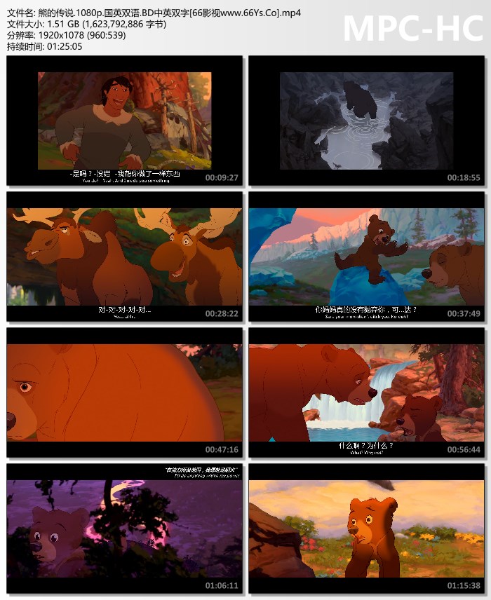 2003年美国7.9分动画片《熊的传说》1080P国英双语