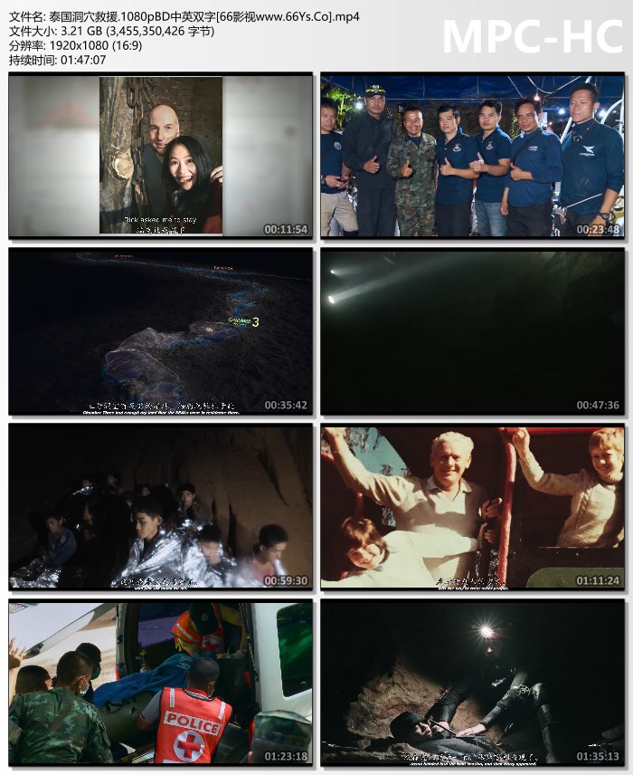 2021年美国8.4分纪录片《泰国洞穴救援》1080P英语中英双字