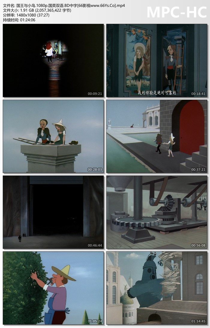 1952年法国8.7分动画片《国王与小鸟》1080P国英双语