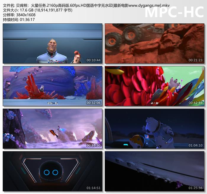 2023年国产7.1分动画片《贝肯熊：火星任务》4K国语中字